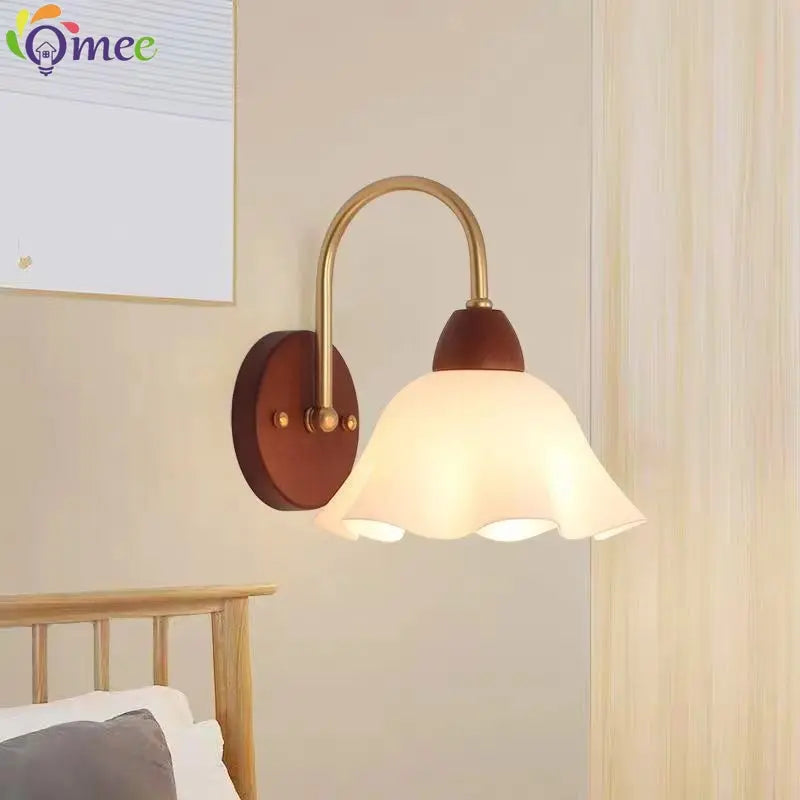 Modern Wooden Wall Lamp – LED Bedside Reading Light