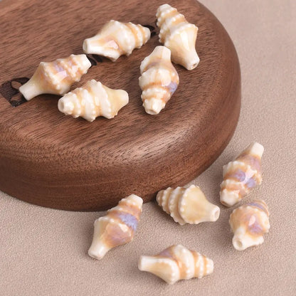 Ocean Conch Beads - Colorful Ceramic for Jewelry Making