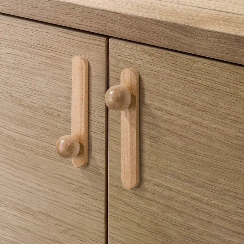 Walnut Cabinet Knobs – Minimalist Round Drawer Pulls