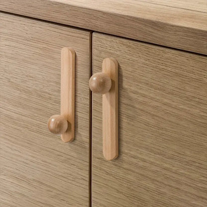 Walnut Cabinet Knobs – Minimalist Round Drawer Pulls