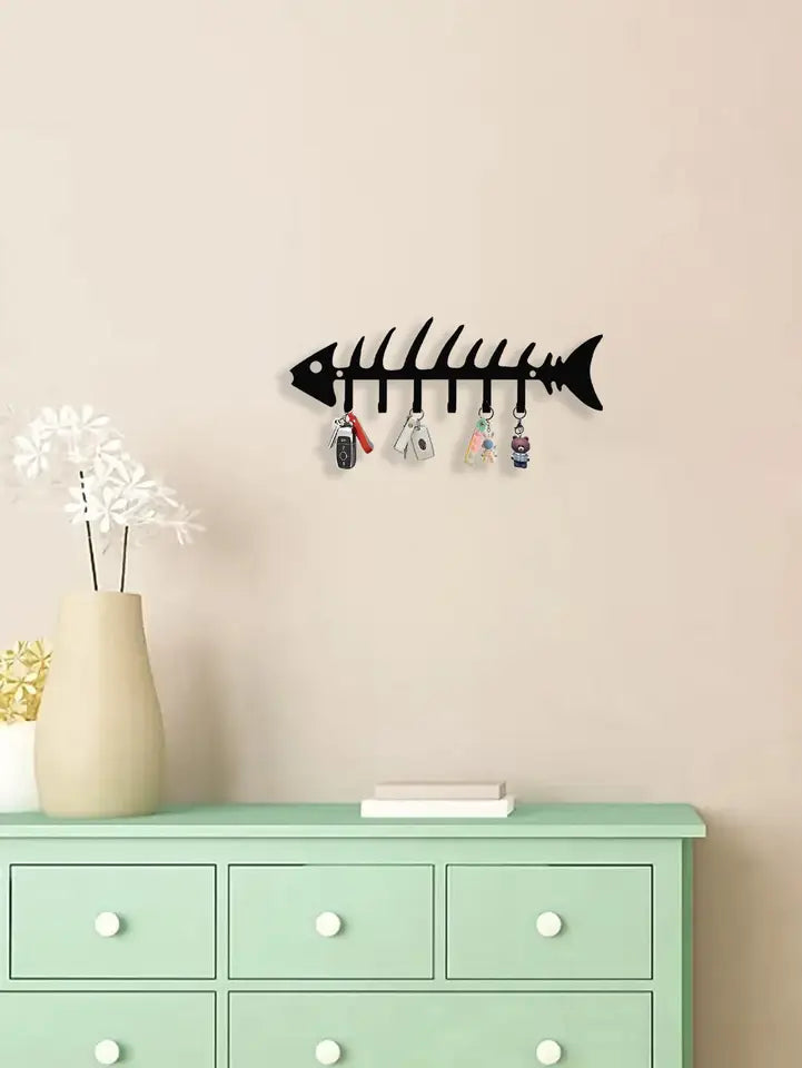 Fish Bone Wall Hook - Decorative Metal Storage