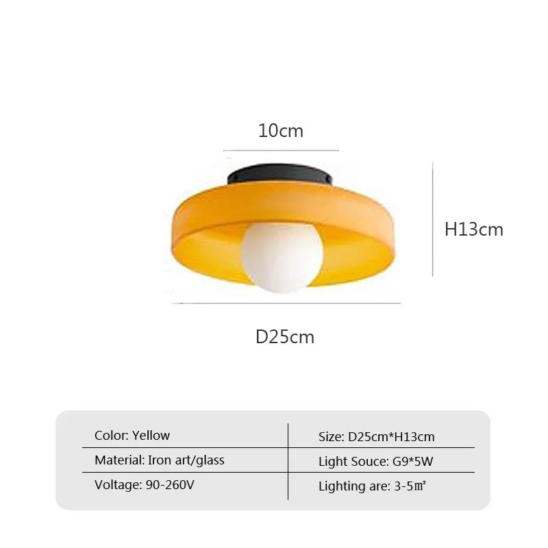 Orange Bauhaus Pendant Light | Glass & Steel