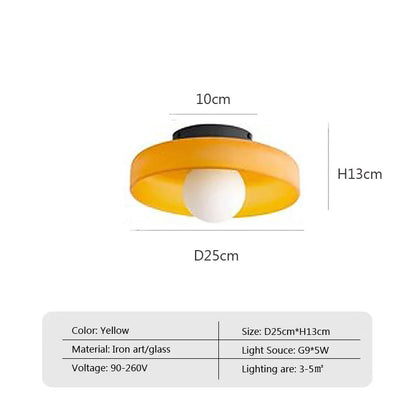 Orange Bauhaus Pendant Light | Glass & Steel