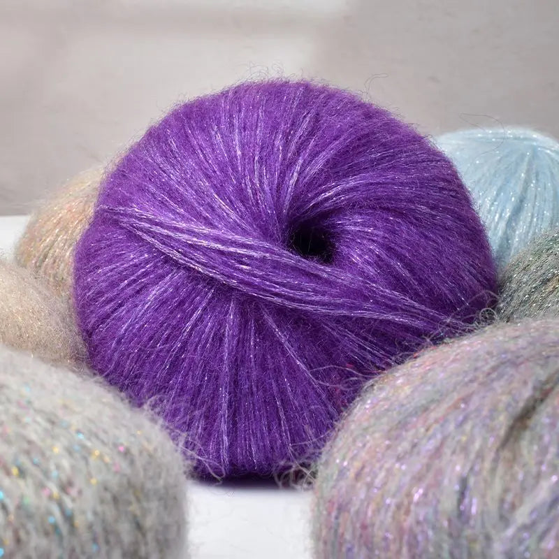 Sequin Mohair Crochet Yarn - Soft & Warm for Baby Projects