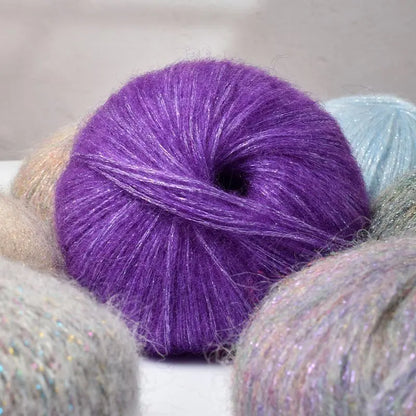 Sequin Mohair Crochet Yarn - Soft & Warm for Baby Projects