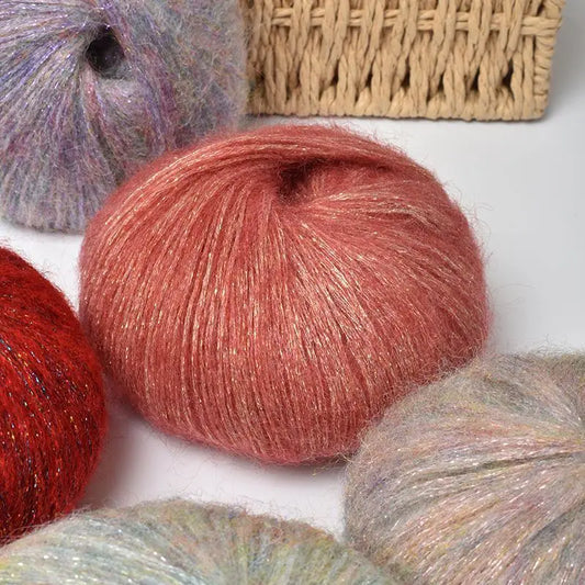 Sequin Mohair Crochet Yarn - Soft & Warm for Baby Projects