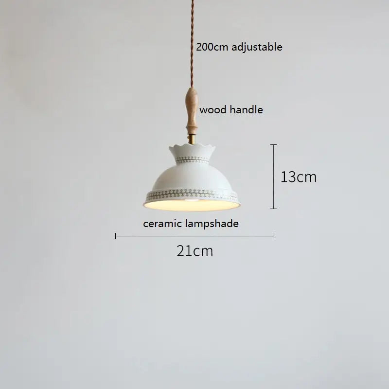IWHD Schmetterling Keramik LED Pendelleuchte neben Holzgriff Kupfer Sockel Home Decor Schlafzimmer Esszimmer Wohnzimmer Licht Hängelampe