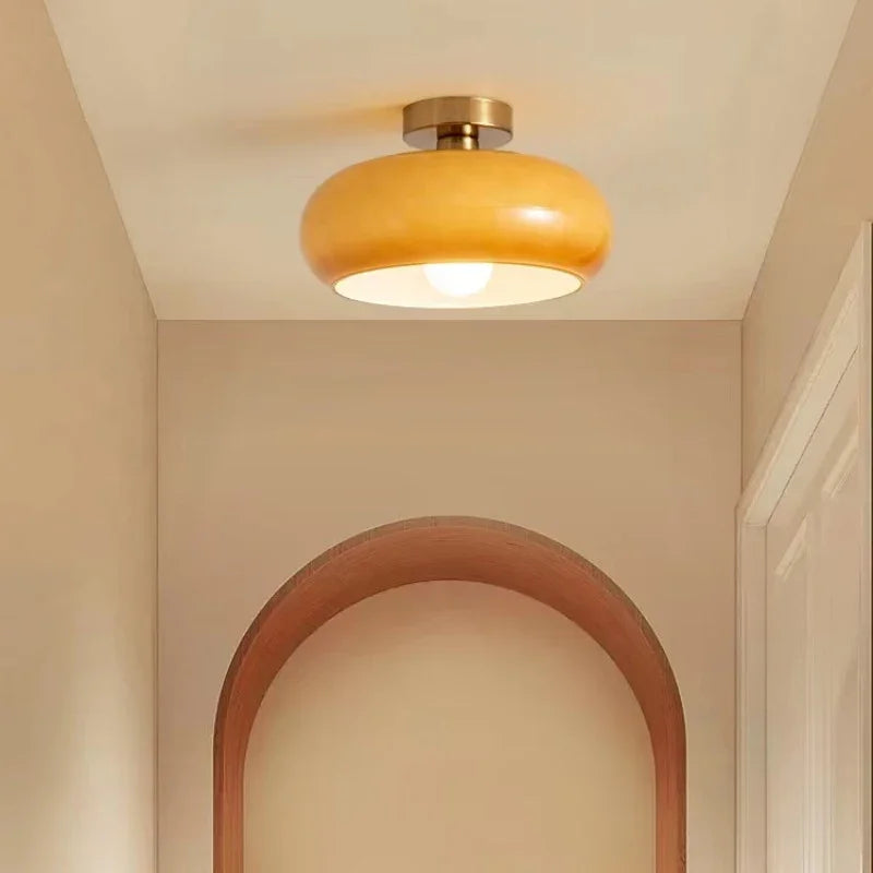 Orange Bauhaus Pendant Light | Glass & Steel