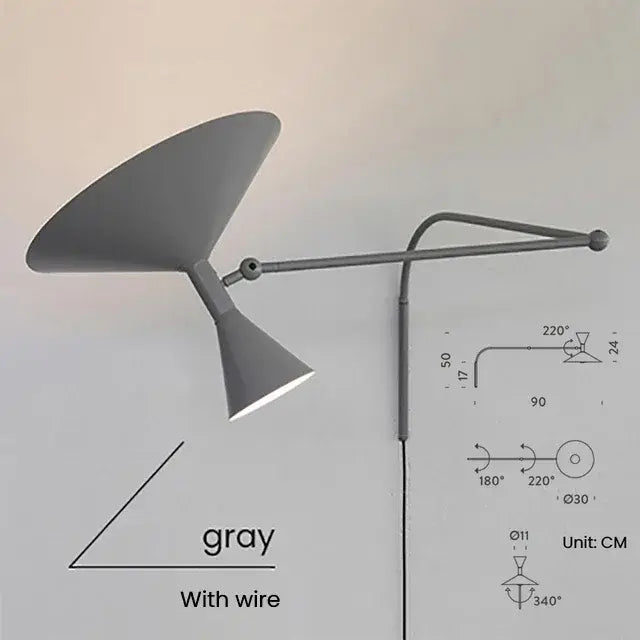 Nordic Wall Sconce - Adjustable Arm, Modern Bedroom Lighting