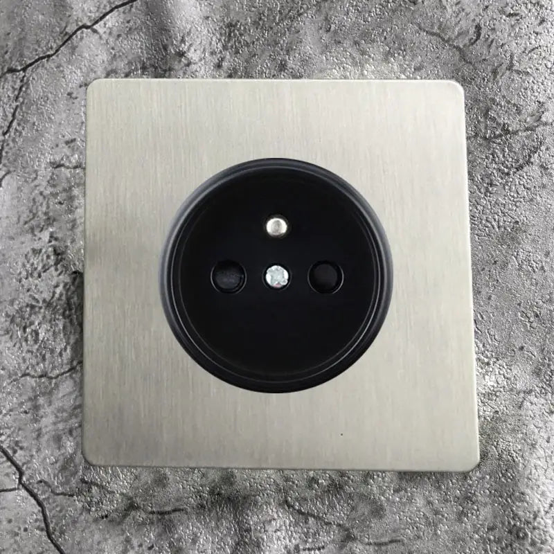 Matte Stainless Steel Wall Switch - USB & EU Outlet | sitezone test 02