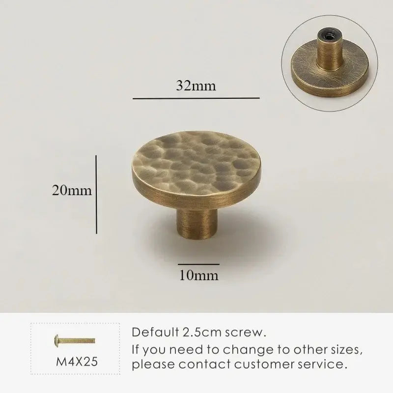 Brass Cabinet Knobs - Hand-Hammered Texture, Modern Design | sitezone test 02