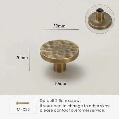 Brass Cabinet Knobs - Hand-Hammered Texture, Modern Design | sitezone test 02