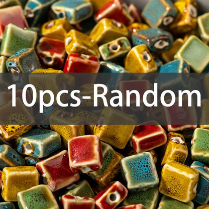 Pink Ceramic Square Beads – Handmade Jewelry Making Supplies