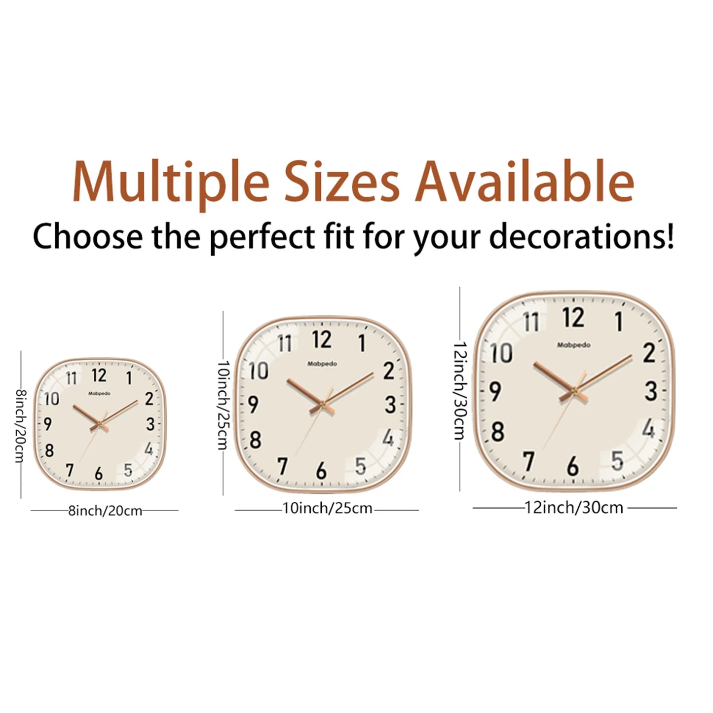 Square Quartz Wall Clock – Modern Beige Design | sitezone test 02