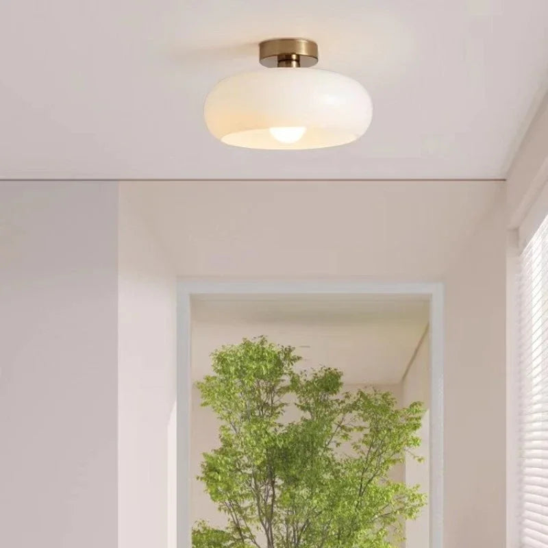 Orange Bauhaus Pendant Light | Glass & Steel