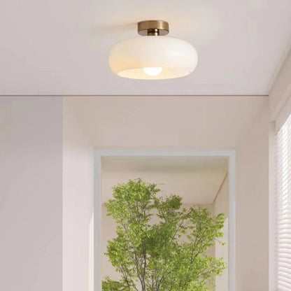 Orange Bauhaus Pendant Light | Glass & Steel