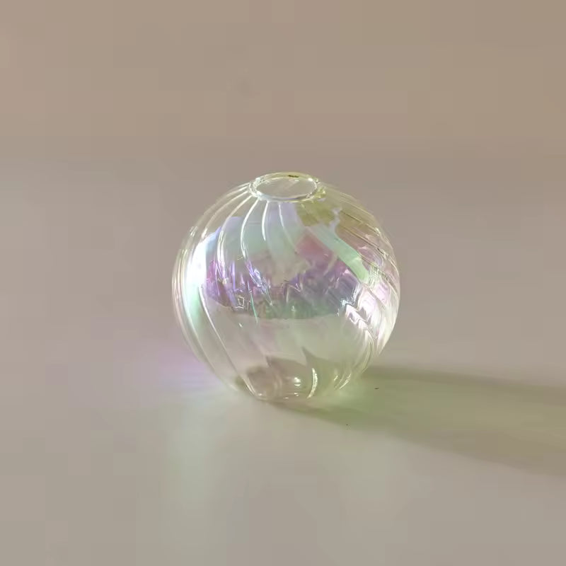 Iridescent Glass Vase - Modern Ball Vase Home Decor