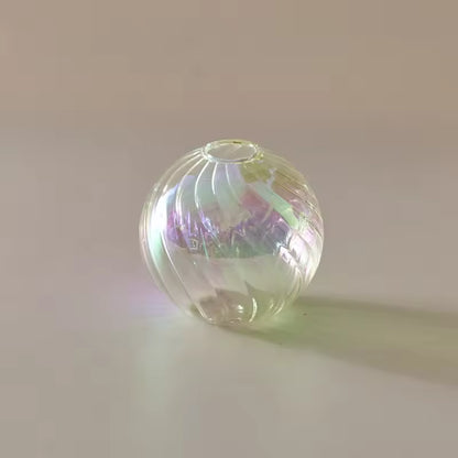 Iridescent Glass Vase - Modern Ball Vase Home Decor