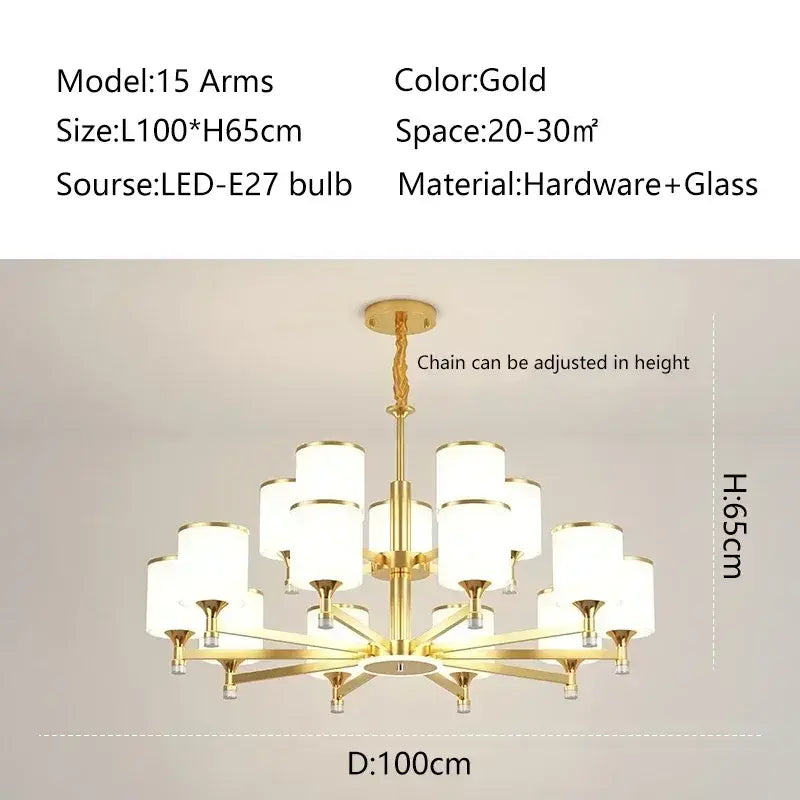 Modern Gold Chandelier - Luxury Lighting for Living Room