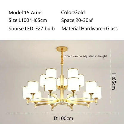 Modern Gold Chandelier - Luxury Lighting for Living Room