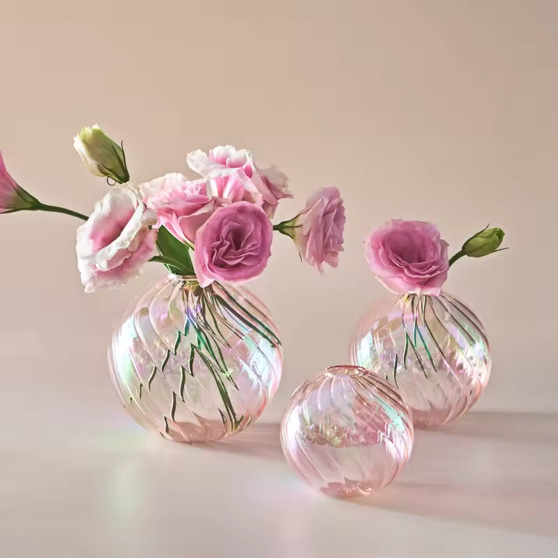 Iridescent Glass Ball Vase - Modern Home Decor