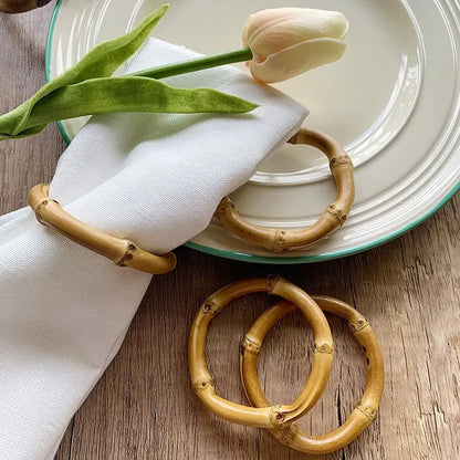 Bamboo Napkin Rings - Rustic Natural Table Decor | sitezone test 02