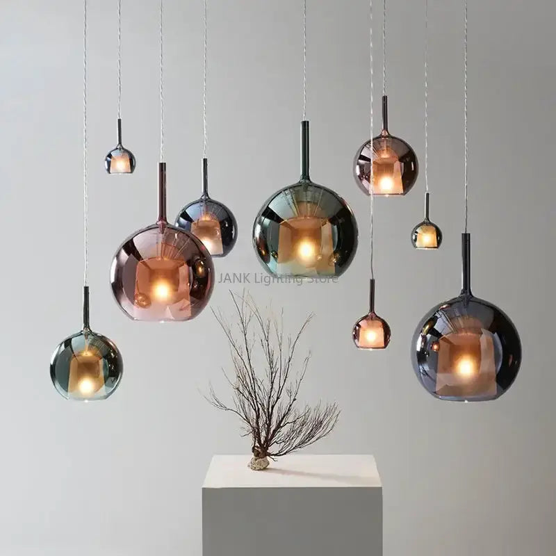 Italian Bubble Glass Pendant Light – Luxury LED for Dining