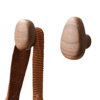 Scandinavian Wood Coat Hook – Pebble Design, Wall Mount
