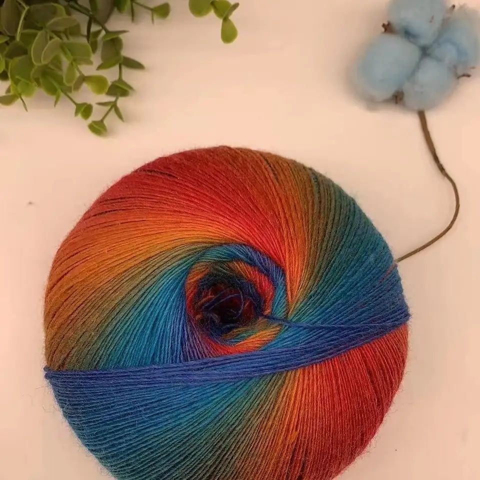 Rainbow Gradient Yarn - 200g/1600m for Crochet