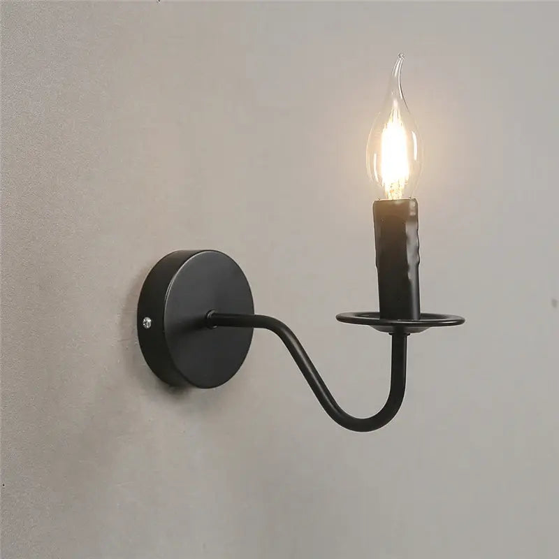 Nordic Candle Wall Sconce - Retro Bedside Reading Lamp | sitezone test 02