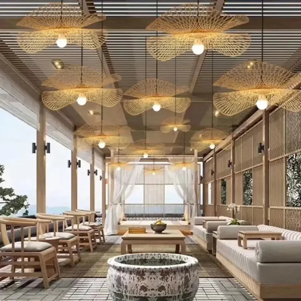 Rattan Chandelier - Handwoven for Cafe & Dining