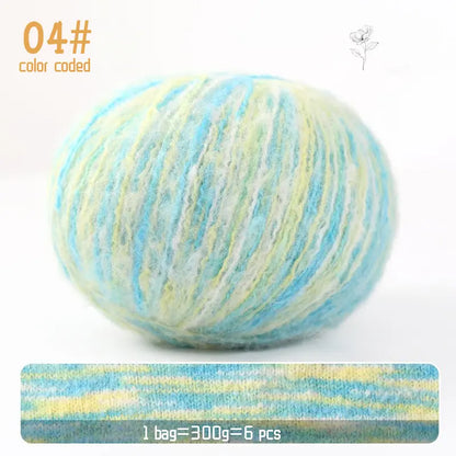 Gradient Mohair Yarn - 300g Colorful Blend for Knitting