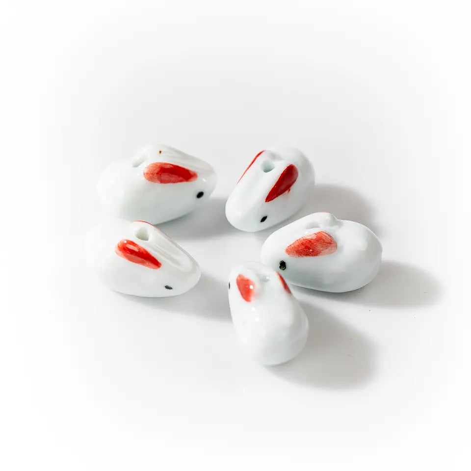 Hand-Painted Rabbit Pottery Beads - Unique Pendant Jewelry | sitezone test 02