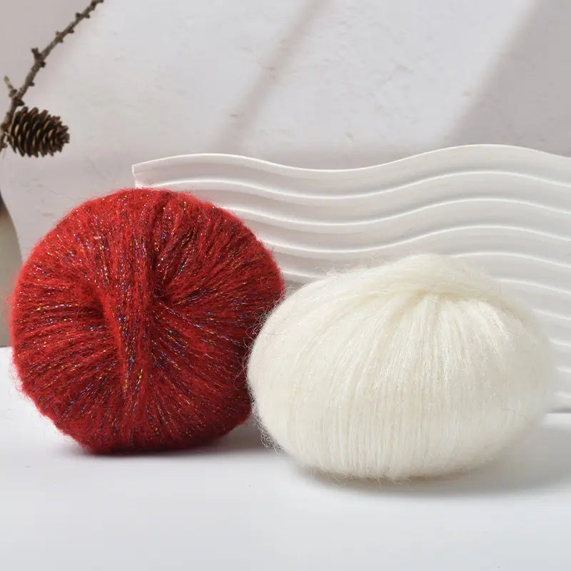 Sequin Mohair Crochet Yarn - Soft & Warm for Baby Projects