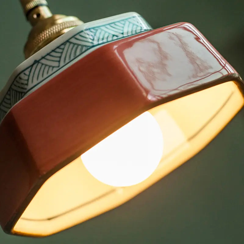 Vintage Ceramic Pendant Light - Hand-Painted Copper Finish | sitezone test 02