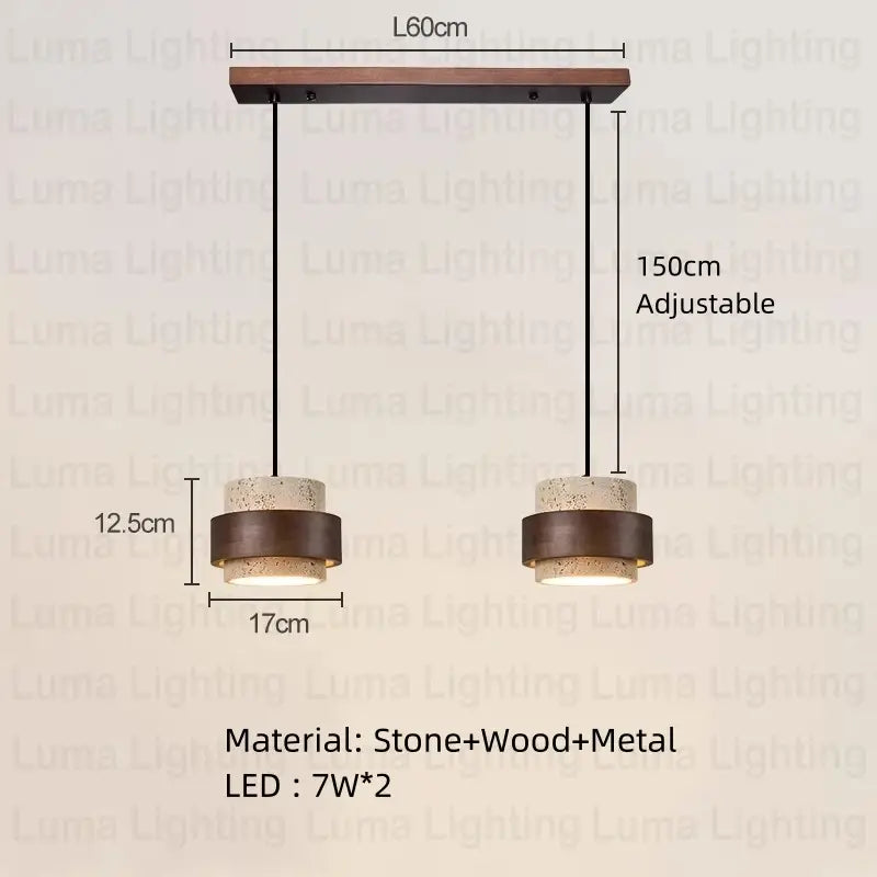 Wabi Sabi Travertine Pendant Light – Natural Stone Design