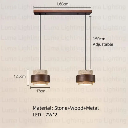Wabi Sabi Travertine Pendant Light – Natural Stone Design