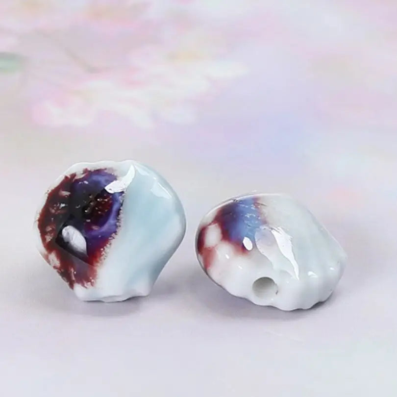 Ceramic Shell Beads - DIY Jewelry Making Charms
