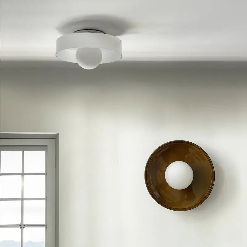 Minimalist Wall Lamp – Round Glass for Bedroom & Living Room