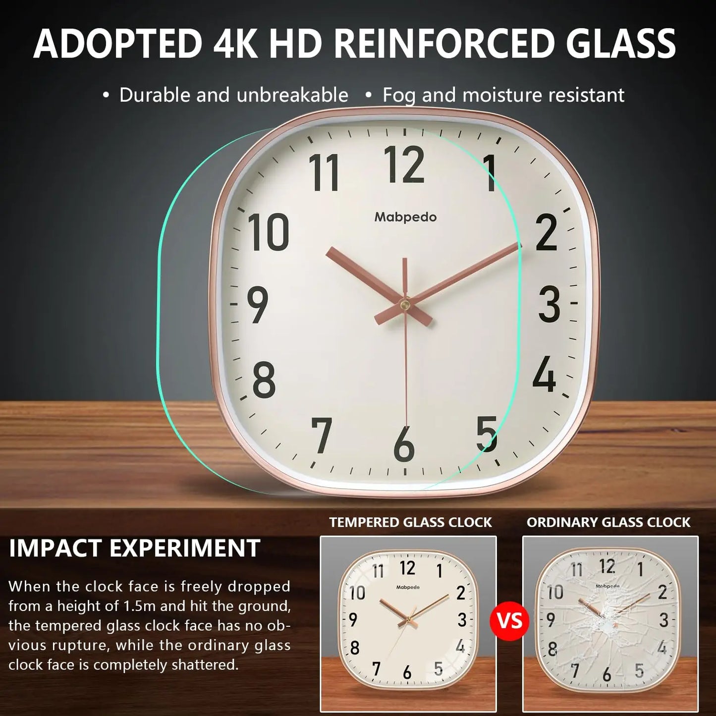 Square Quartz Wall Clock – Modern Beige Design | sitezone test 02