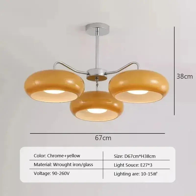 Brass & Glass Chandelier - Mid-Century Modern Pendant Light | sitezone test 02
