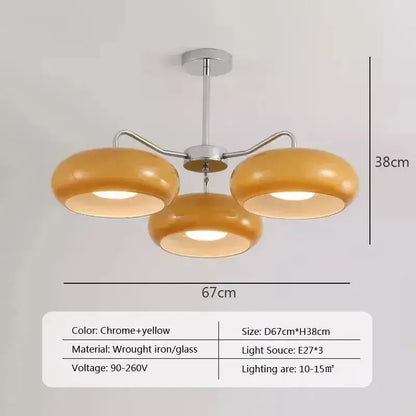 Brass & Glass Chandelier - Mid-Century Modern Pendant Light | sitezone test 02