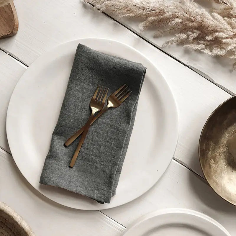 Linen Napkins Set - 40x40cm, Soft & Reusable | sitezone test 02