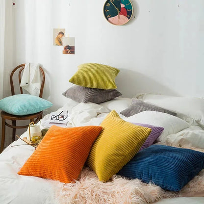 Corduroy Pillow Cover - Soft Flannel Cushion