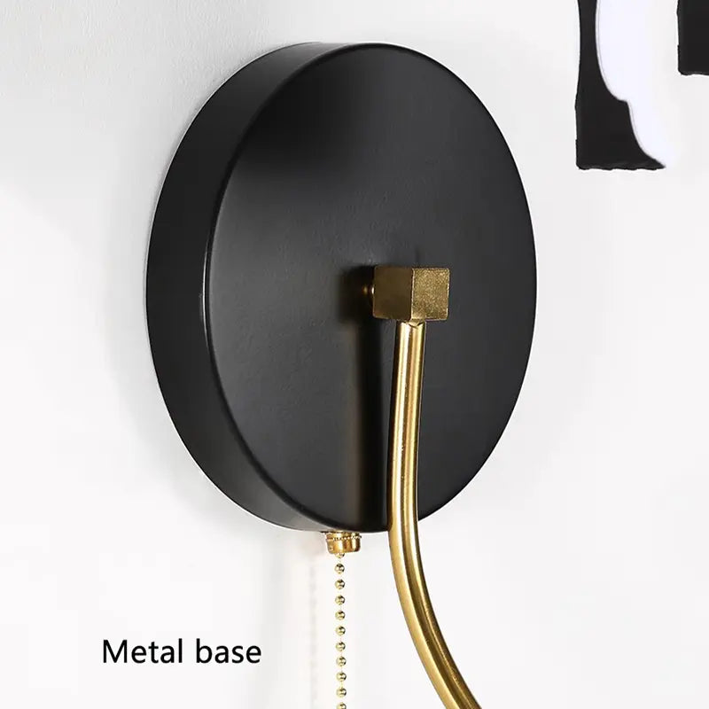 Retro Polka Dot Wall Sconce - Fabric Shade, Bedroom Light