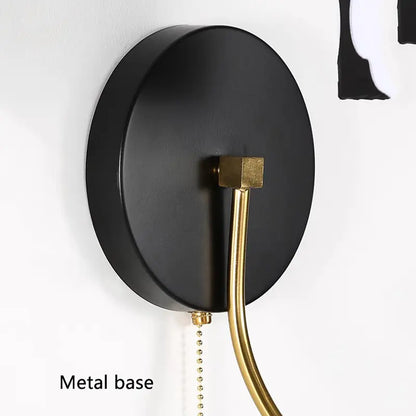 Retro Polka Dot Wall Sconce - Fabric Shade, Bedroom Light