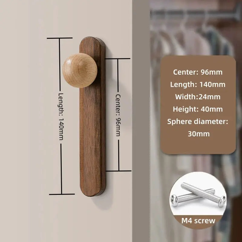 Walnut Cabinet Knobs – Minimalist Round Drawer Pulls