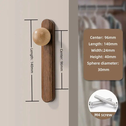 Walnut Cabinet Knobs – Minimalist Round Drawer Pulls