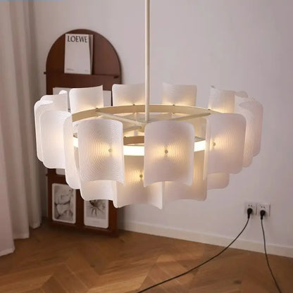 Minimalist White Chandelier - Acrylic Hanging Lamp for Dining