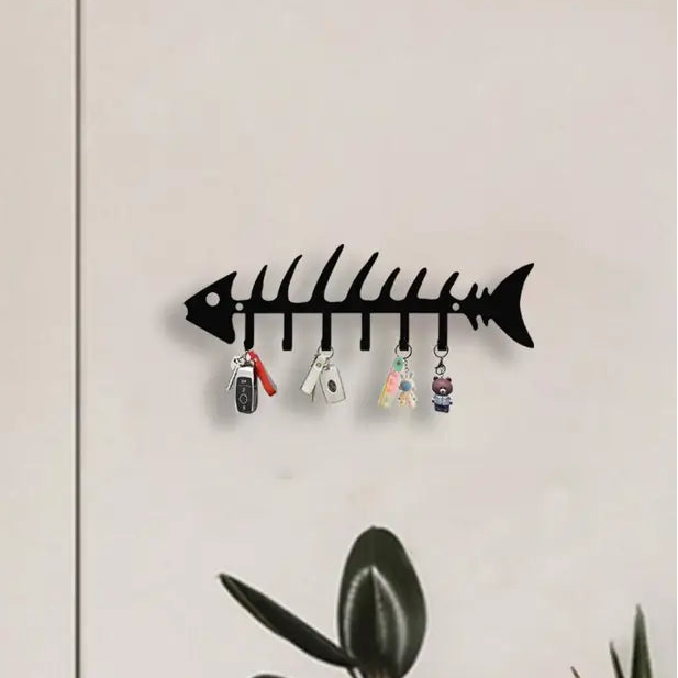 Fish Bone Wall Hook - Decorative Metal Storage